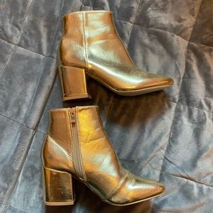 Gold ankle boots